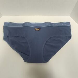 Victoria Secrets Pink Cotton Hiphugger Panty Sz XL Blue Logo